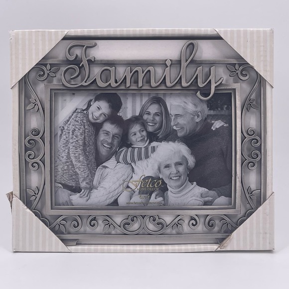 Fetco Accents Fetco Silver Pewter Family Photo Frame Holds One 4x6